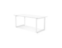Grand bureau droit de direction GIMINI en bois et métal blanc - 180x90 cm