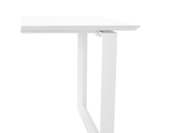 Grand bureau droit de direction GIMINI en bois et métal blanc - 180x90 cm