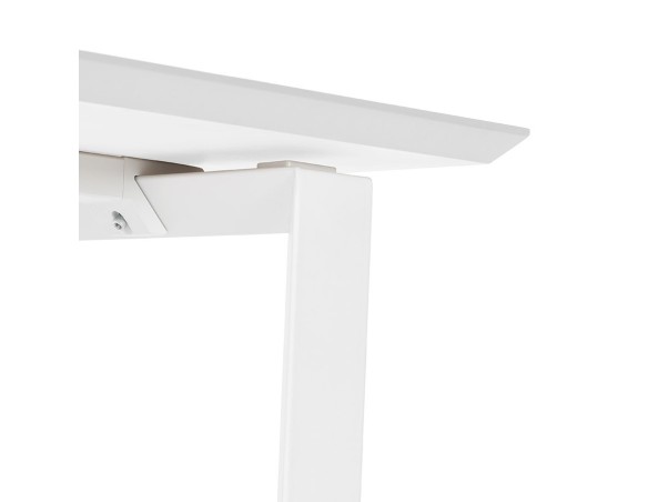 Grand bureau droit de direction GIMINI en bois et métal blanc - 180x90 cm
