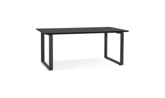 OT01560BLBL 5404028323595 Grand bureau droit de direction GIMINI en bois et métal noir - 180x90 cm