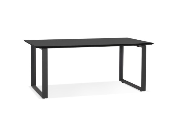 OT01560BLBL 5404028323595 Grand bureau droit de direction GIMINI en bois et métal noir - 180x90 cm