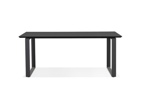 Grand bureau droit de direction GIMINI en bois et métal noir - 180x90 cm