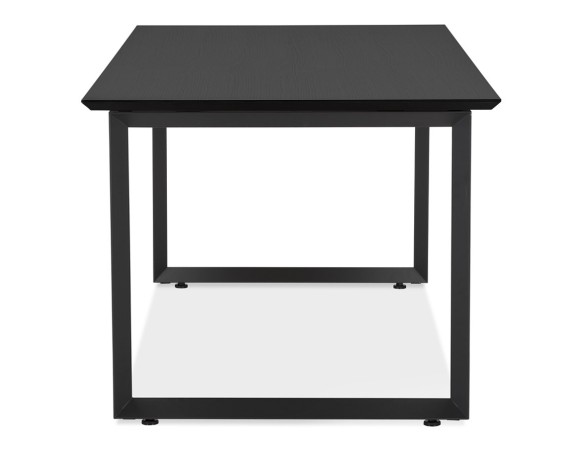 Grand bureau droit de direction GIMINI en bois et métal noir - 180x90 cm