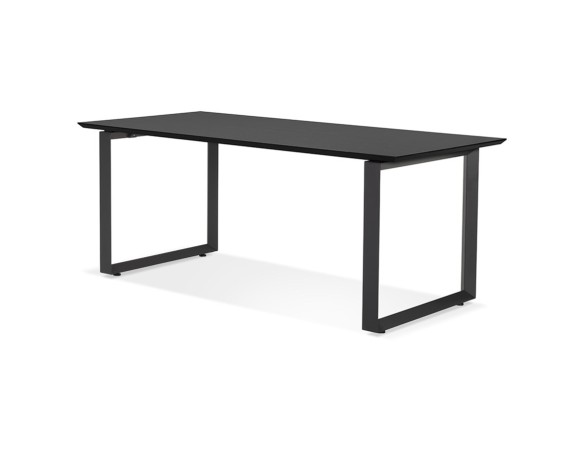 Grand bureau droit de direction GIMINI en bois et métal noir - 180x90 cm