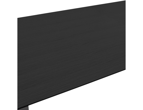 Grand bureau droit de direction GIMINI en bois et métal noir - 180x90 cm