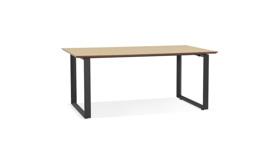 OT01570NABL 5404028323618 Grand bureau droit de direction GIMINI en bois finition naturelle et métal noir - 180x90 cm OT01570NABL 5404028323618 Grand bureau droit de direction GIMINI en bois finition naturelle et métal noir - 180x90 cm