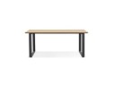 Grand bureau droit de direction GIMINI en bois finition naturelle et métal noir - 180x90 cm