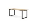 Grand bureau droit de direction GIMINI en bois finition naturelle et métal noir - 180x90 cm