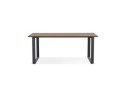 Grand bureau droit de direction GIMINI en bois finition Noyer et métal noir - 180x90 cm