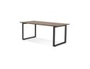 Grand bureau droit de direction GIMINI en bois finition Noyer et métal noir - 180x90 cm