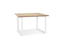 OT01630NAWH 5404028323731 Bureau de direction droit GIMINI en bois finition naturelle et métal blanc - 130x70 cm