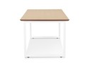 Bureau de direction droit GIMINI en bois finition naturelle et métal blanc - 130x70 cm