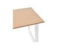 Bureau de direction droit GIMINI en bois finition naturelle et métal blanc - 130x70 cm