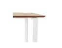 Bureau de direction droit GIMINI en bois finition naturelle et métal blanc - 130x70 cm