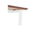 Bureau de direction droit GIMINI en bois finition naturelle et métal blanc - 130x70 cm