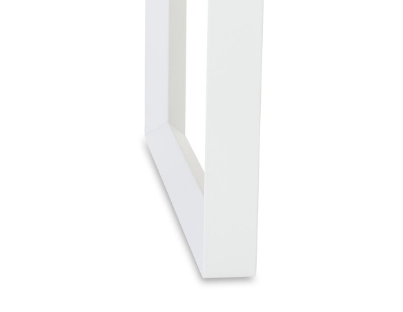 Bureau de direction droit GIMINI en bois finition naturelle et métal blanc - 130x70 cm