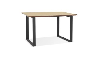 OT01660NABL 5404028323793 Bureau de direction droit GIMINI en bois finition naturelle et métal noir - 130x70 cm