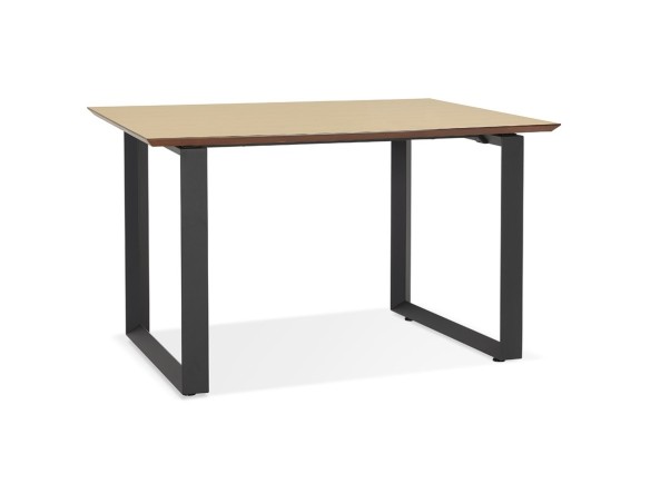 OT01660NABL 5404028323793 Bureau de direction droit GIMINI en bois finition naturelle et métal noir - 130x70 cm