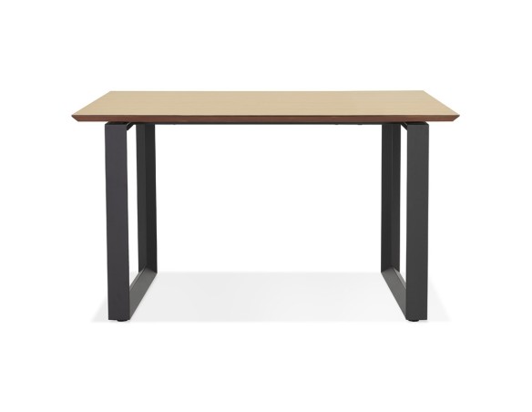 Bureau de direction droit GIMINI en bois finition naturelle et métal noir - 130x70 cm