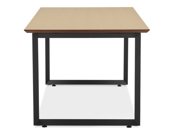 Bureau de direction droit GIMINI en bois finition naturelle et métal noir - 130x70 cm