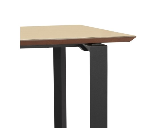 Bureau de direction droit GIMINI en bois finition naturelle et métal noir - 130x70 cm