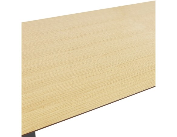Bureau de direction droit GIMINI en bois finition naturelle et métal noir - 130x70 cm
