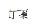 Bureau de direction droit GIMINI en bois finition naturelle et métal noir - 130x70 cm