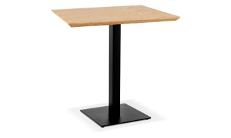 DT03380NABL 5404028343012 Petite table à diner carrée REGIS en bois finition naturelle et fonte noire - 70x70 cm