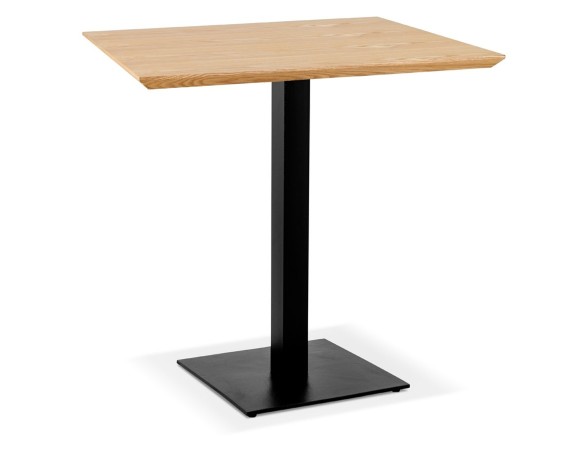 DT03380NABL 5404028343012 Petite table à diner carrée REGIS en bois finition naturelle et fonte noire - 70x70 cm