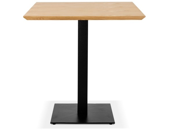 Petite table à diner carrée REGIS en bois finition naturelle et fonte noire - 70x70 cm