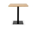 Petite table à diner carrée REGIS en bois finition naturelle et fonte noire - 70x70 cm