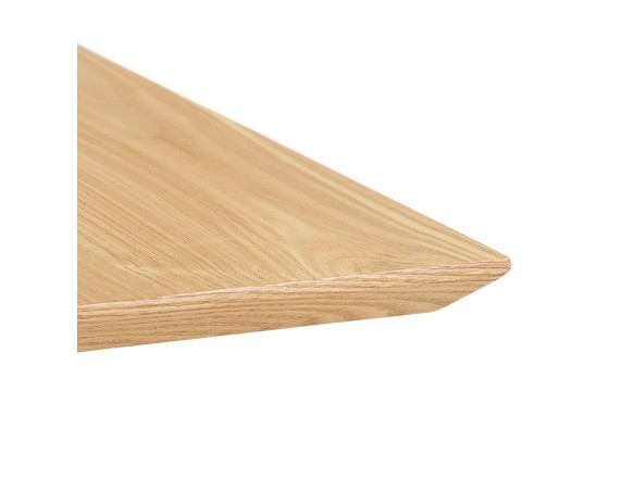 Petite table à diner carrée REGIS en bois finition naturelle et fonte noire - 70x70 cm