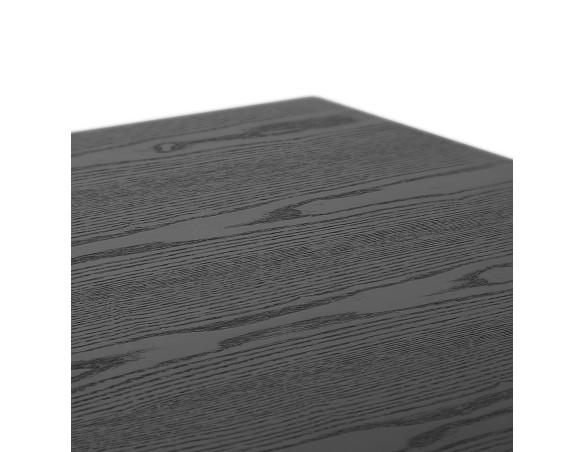 Petite table à diner carrée REGIS en bois et fonte noire - 70x70 cm