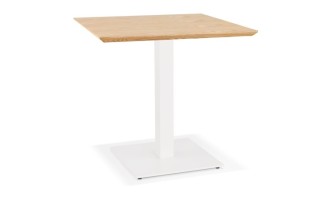 DT03410NAWH 5404028343074 Petite table à diner carrée REGIS en bois finition naturelle et fonte blanche - 70x70 cm