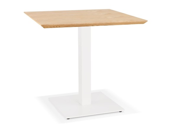 DT03410NAWH 5404028343074 Petite table à diner carrée REGIS en bois finition naturelle et fonte blanche - 70x70 cm