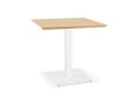 DT03410NAWH 5404028343074 Petite table à diner carrée REGIS en bois finition naturelle et fonte blanche - 70x70 cm