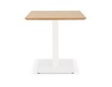 Petite table à diner carrée REGIS en bois finition naturelle et fonte blanche - 70x70 cm