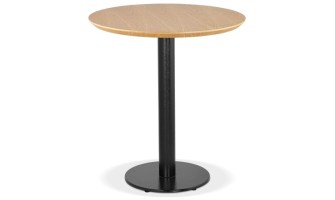 DT03430NABL 5404028343111 Petite table à diner BASTILLE ronde en bois finition naturelle et fonte noire - à̃ 60 cm