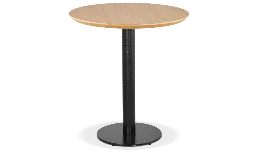 DT03430NABL 5404028343111 Petite table à diner BASTILLE ronde en bois finition naturelle et fonte noire - à̃ 60 cm
