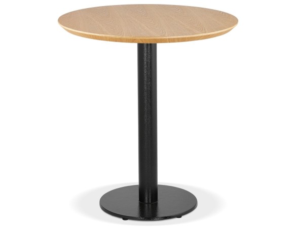 DT03430NABL 5404028343111 Petite table à diner BASTILLE ronde en bois finition naturelle et fonte noire - à̃ 60 cm