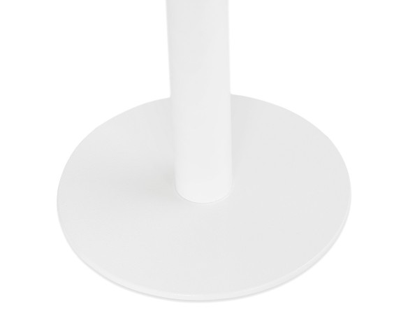 Petite table à diner BASTILLE ronde en bois finition naturelle et fonte blanche - à 60 cm