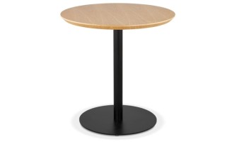 DT03470NABL 5404028343203 Petite table à diner DEXTER ronde en bois finition naturelle et métal noir - à̃ 60 cm