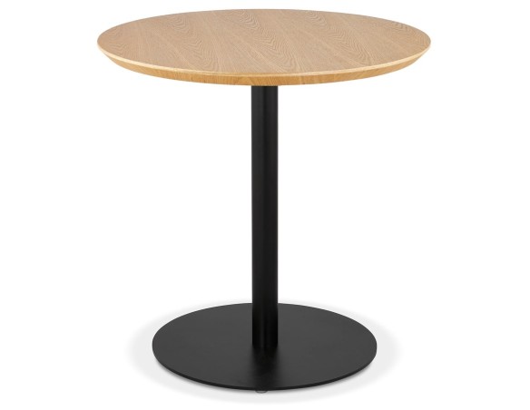 DT03470NABL 5404028343203 Petite table à diner DEXTER ronde en bois finition naturelle et métal noir - à̃ 60 cm