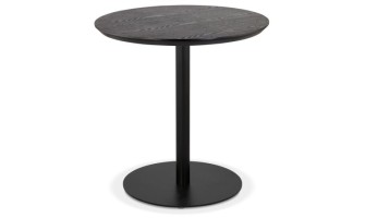 DT03480BLBL 5404028343227 Petite table à diner DEXTER ronde en bois noir et métal noir - à̃ 60 cm