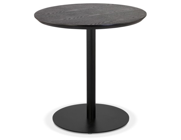 DT03480BLBL 5404028343227 Petite table à diner DEXTER ronde en bois noir et métal noir - à̃ 60 cm