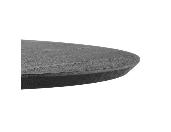 Petite table à diner DEXTER ronde en bois noir et métal noir - à 60 cm