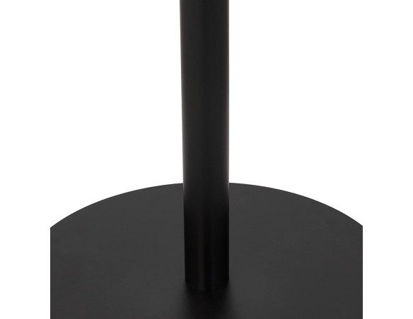 Petite table à diner DEXTER ronde en bois noir et métal noir - à 60 cm