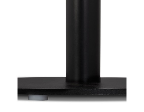 Petite table à diner DEXTER ronde en bois noir et métal noir - à 60 cm