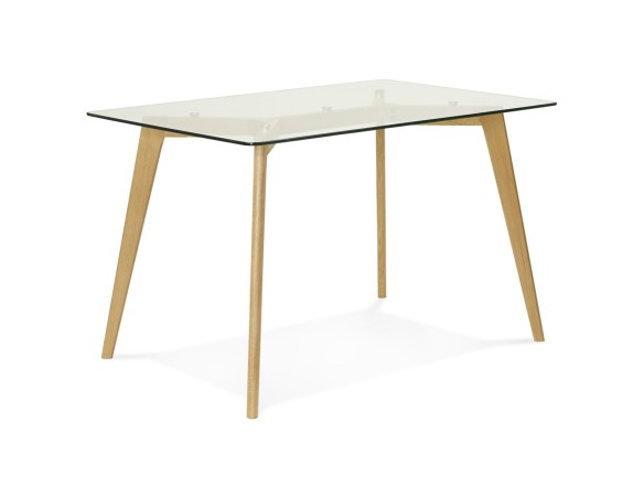 Petite table / bureau droit BUGY en verre - 120x80 cm