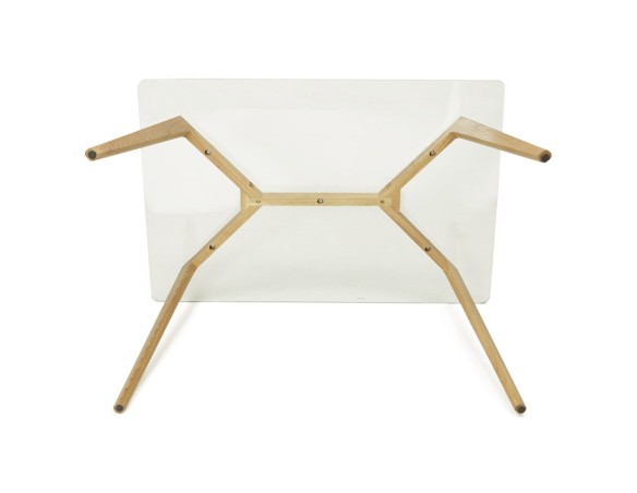 Petite table / bureau droit BUGY en verre - 120x80 cm